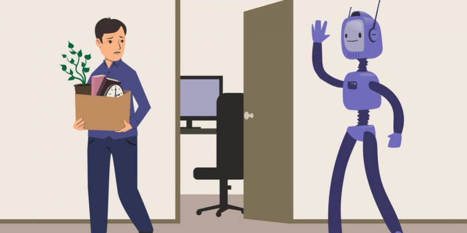 office-worker-fired-from-his-job-replacement-of-jobs-by-robots-with-artificial-intelligence-a-man-with-a-cardboard-box-leaves-workplace-unemployment-concept-vector-illustration