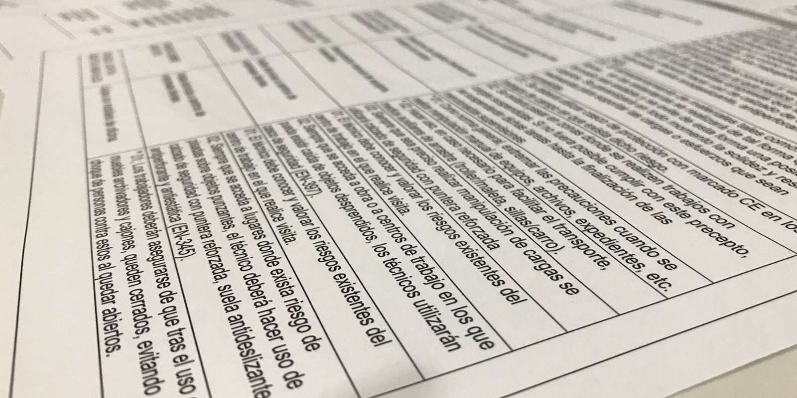 ficha informativa de los riesgos del área/puesto de trabajo